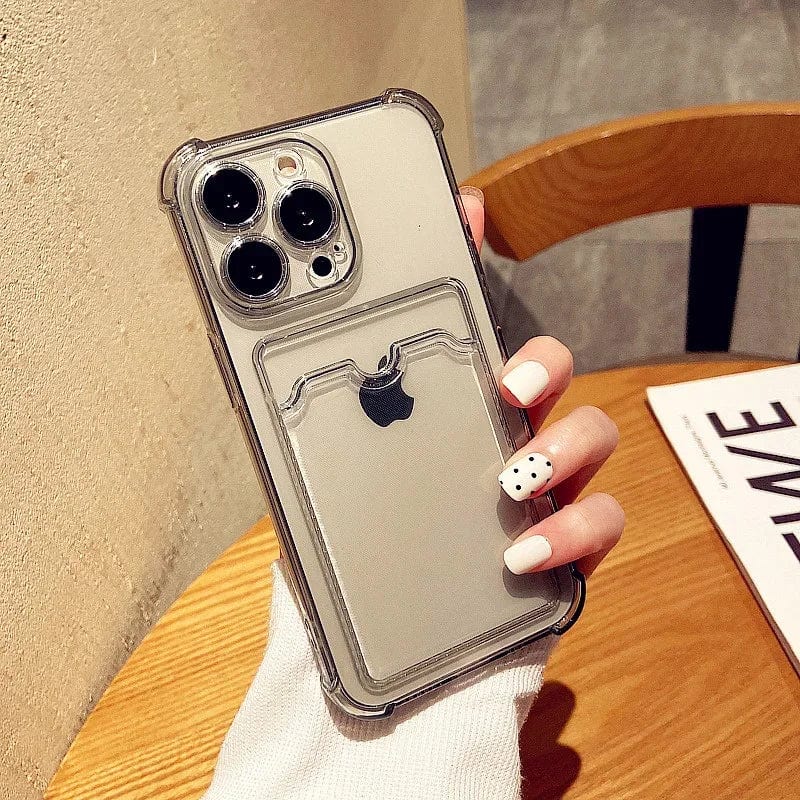 Transparent Card Slot Bag Holder iPhone Case